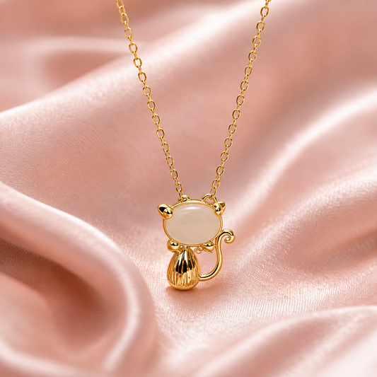 Golden Whiskers Necklace – 925 Sterling Silver with Gold Finish