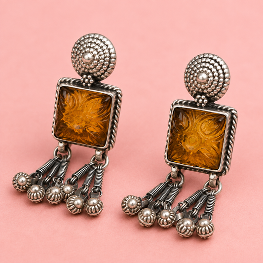 Golden Glow Pure 925 Silver Jhumkis