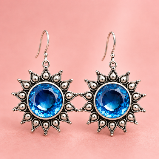 Blue Moon Silver Earrings
