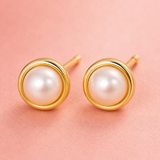 Luna Shell Stud Earrings Pure 925 Silver