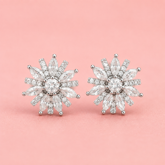 Flora Glow Studs Pure 925 Silver