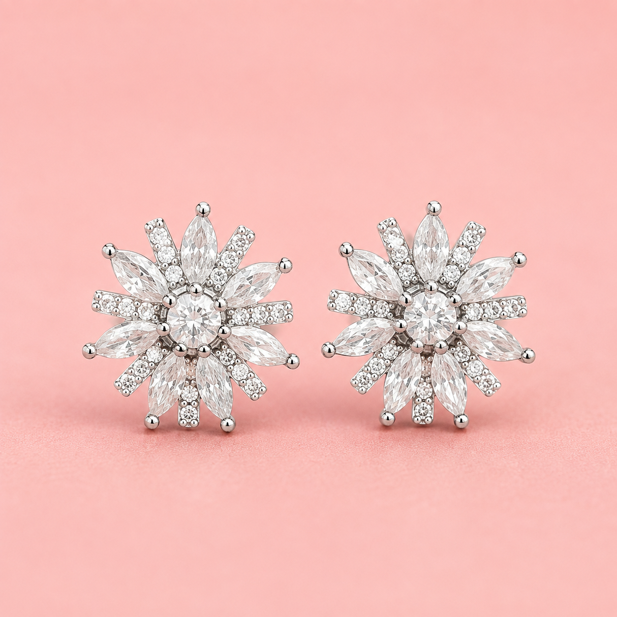 Flora Glow Studs Pure 925 Silver