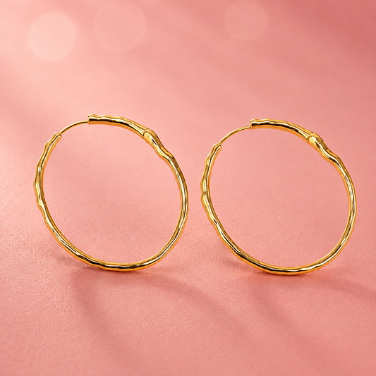 Chunky Gold 925 Silver Hoops