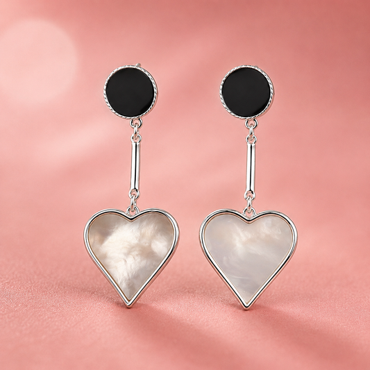 Black Dangle Heart Drops