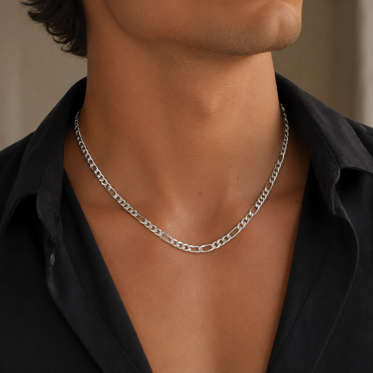 Men Silver Cuban Link Chain