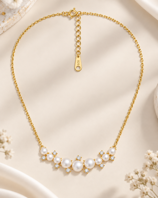 Pearl Bloom 925 Silver Necklace Taravya