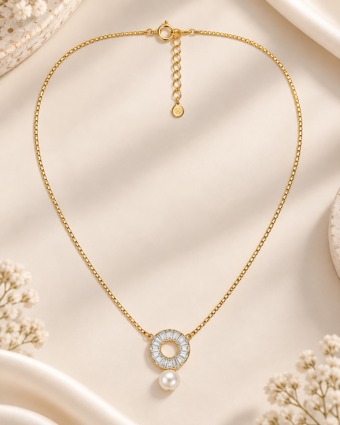 Halo Pearl 925 Silver Necklace