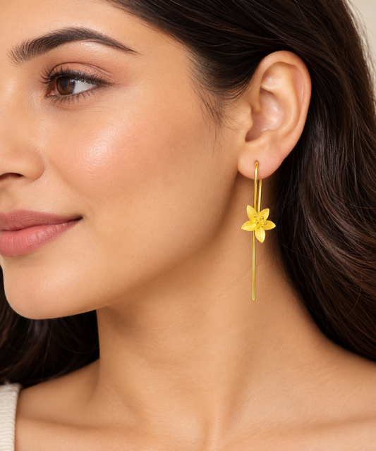 Golden Bloom Sui Dhaga Earrings Taravya