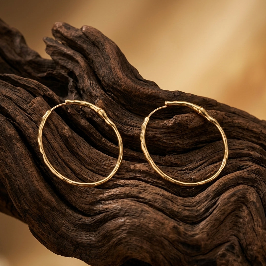 Chunky Gold 925 Silver Hoops