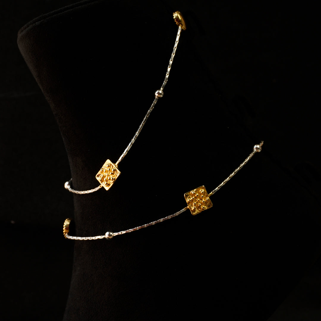 Veerangna  Pure 925 Silver Anklet(Pair)