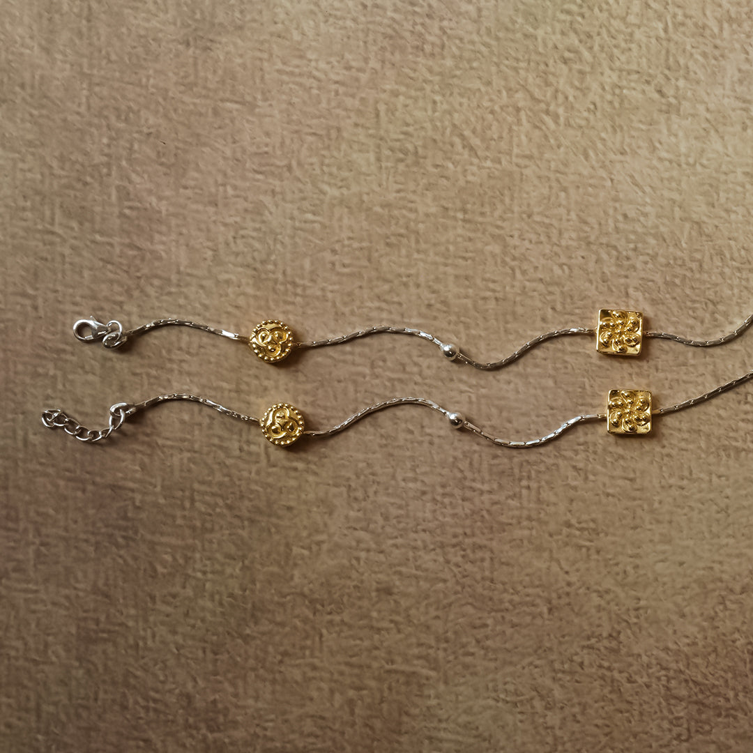 Veerangna  Pure 925 Silver Anklet(Pair)