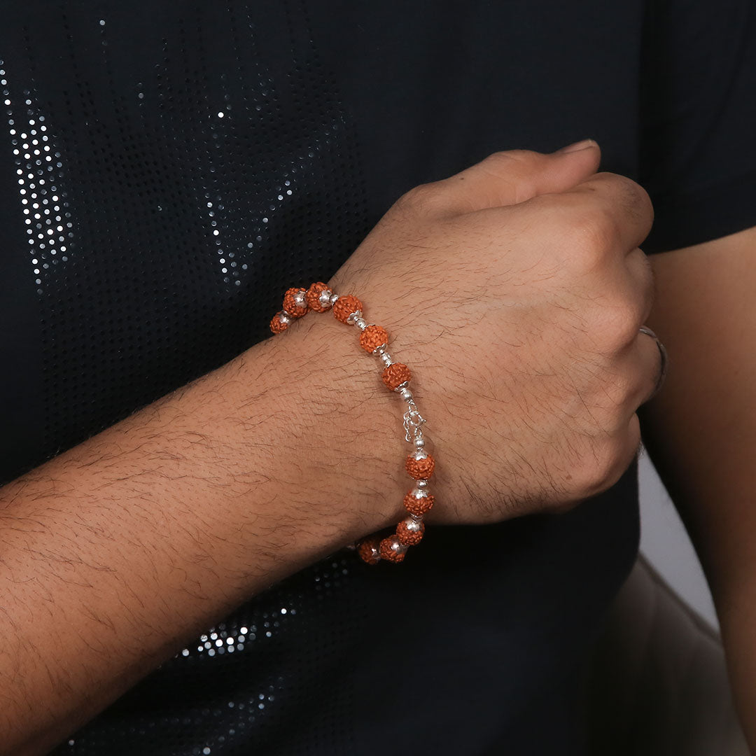 Rudraksh Shiv Bracelet Pure 925 Silver
