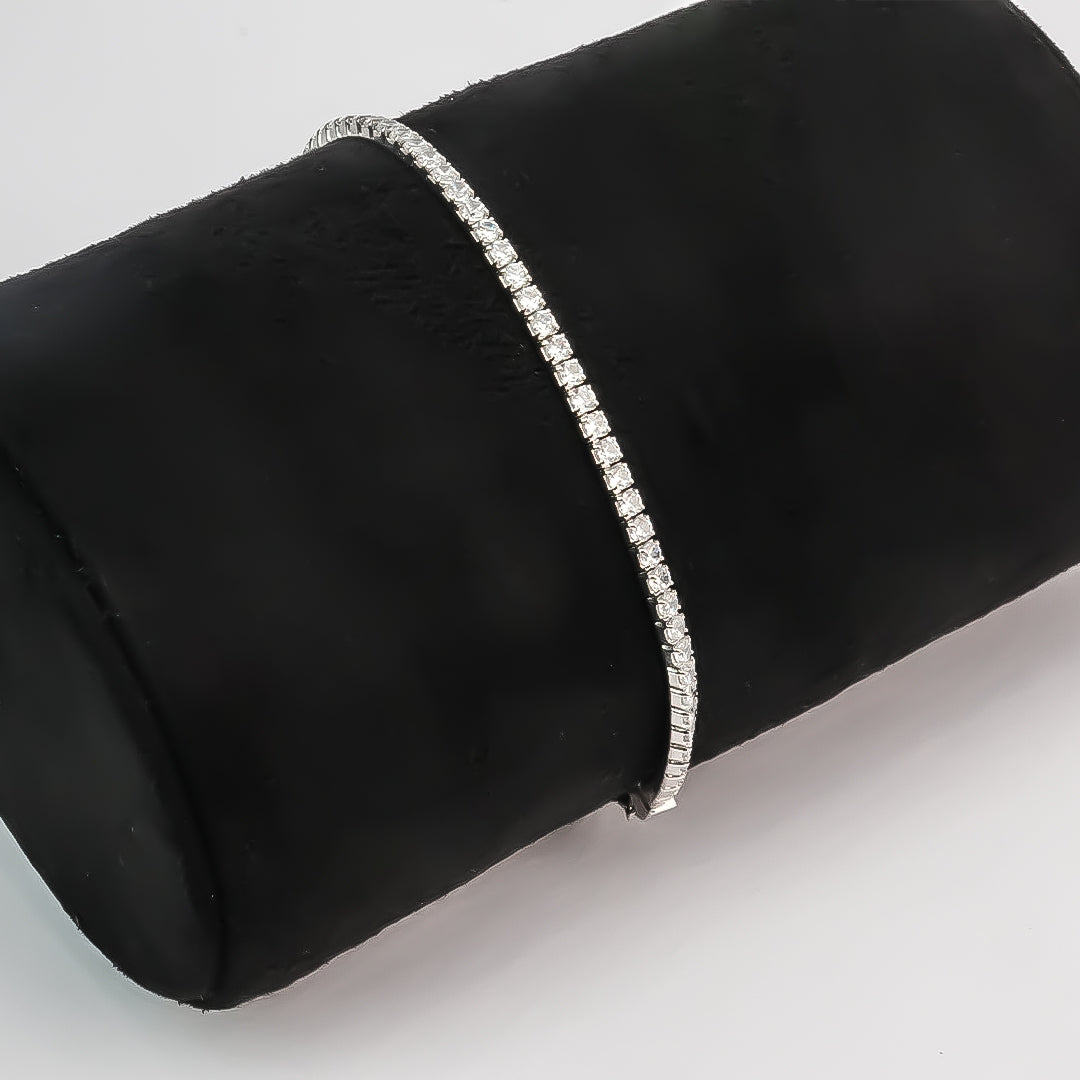 Classic Silver Tennis Adjustable Bracelet