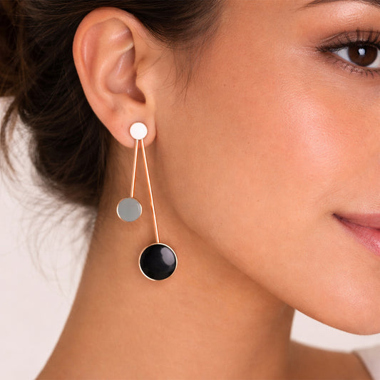 Cosmic Dot Rose Gold Danglers
