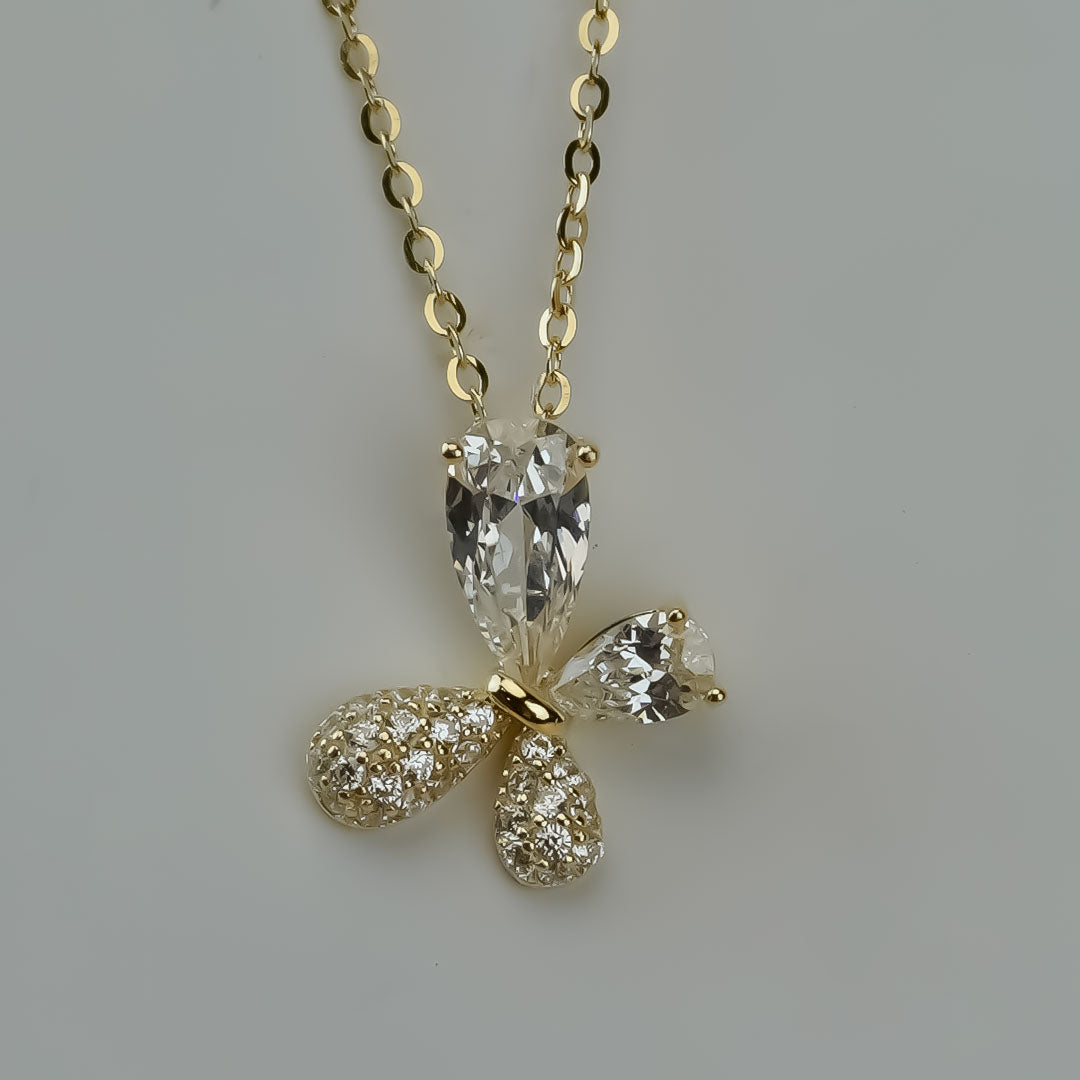 Celestial Butterfly Crystal Jewelry Set – 925 Sterling Silver