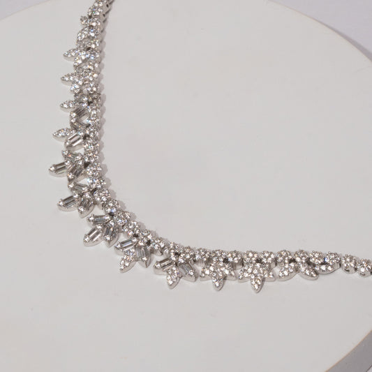 Floral Crystal Pure 925 Silver Bracelet