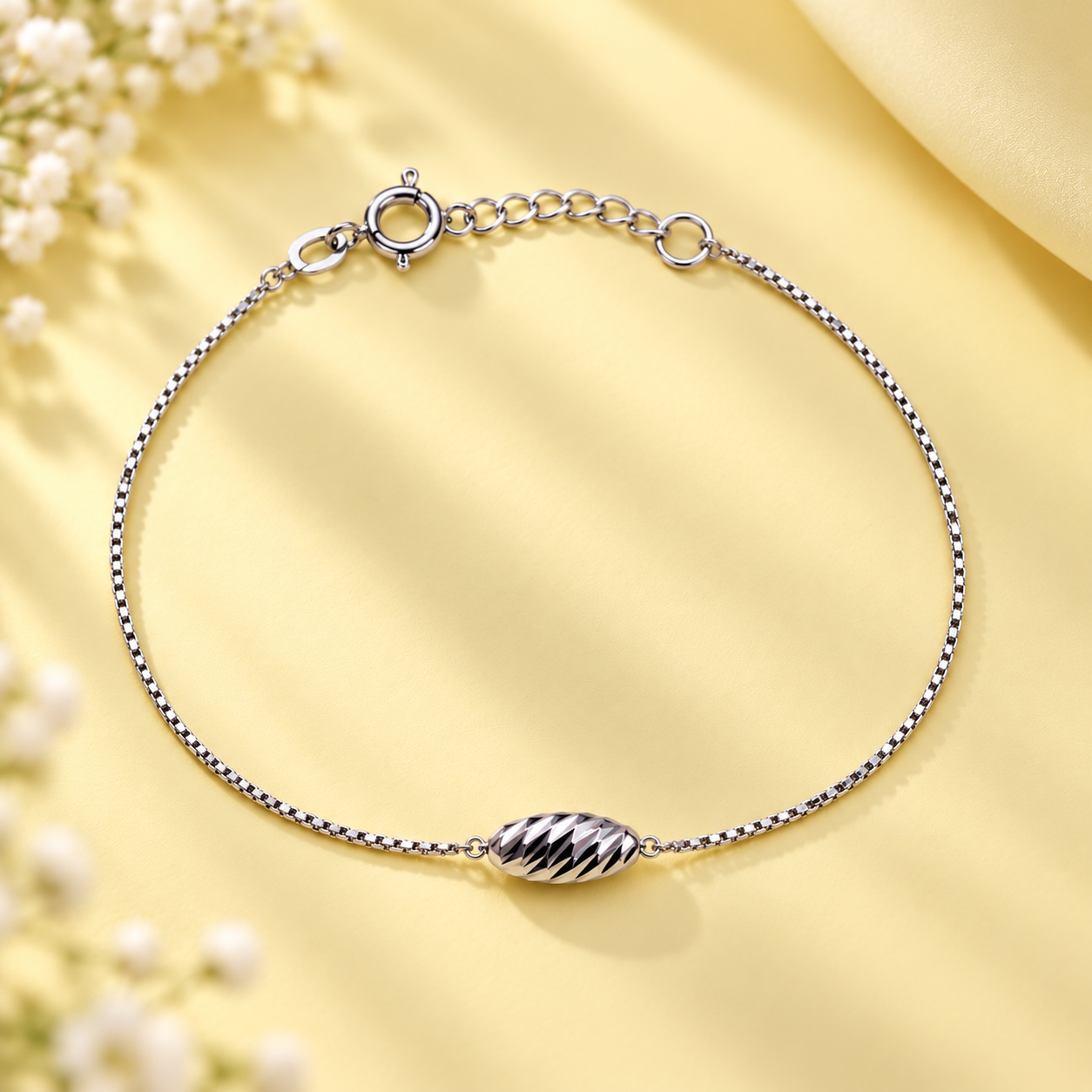 Taravya Sculpted Elegance 925 Silver Bracelet