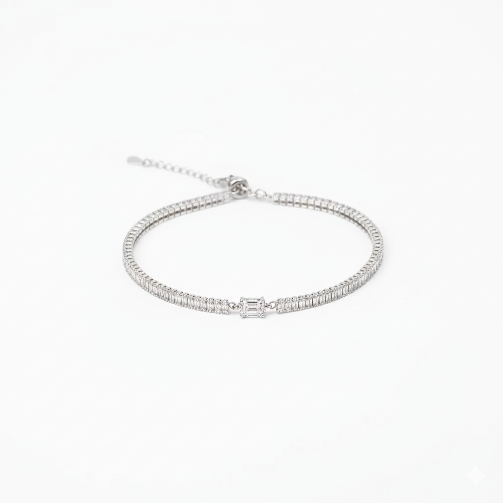 Lustre Line – 925 Silver Tennis Bracelet