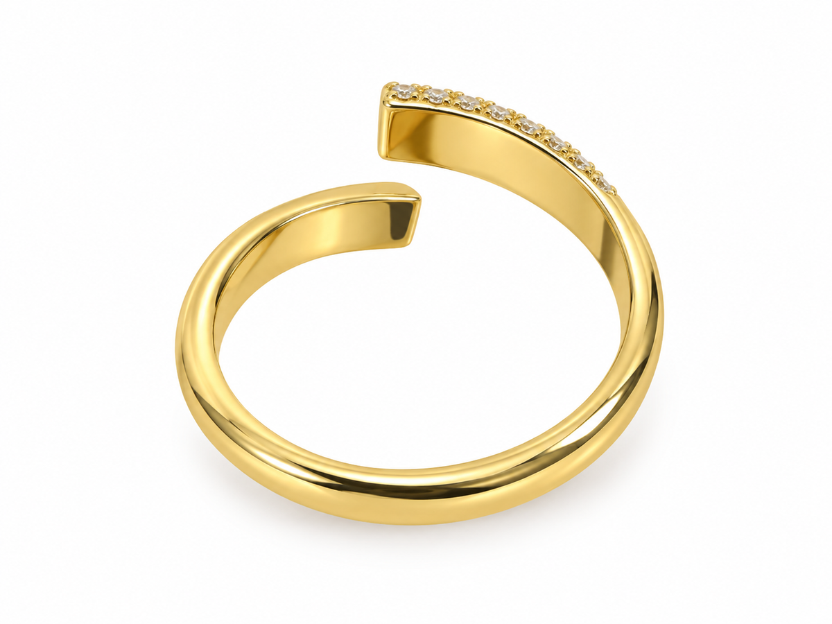 Adjustable CZ Pave Band Ring