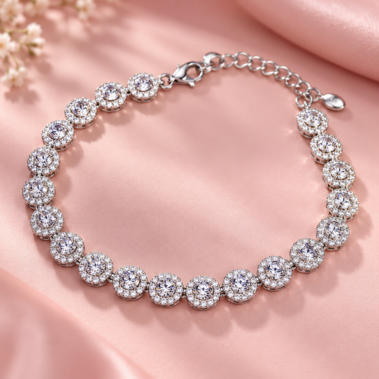 Taravya Women’s Radiant Halo Crystal Bracelet