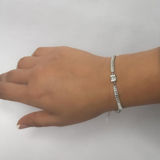 Lustre Line – 925 Silver Tennis Bracelet