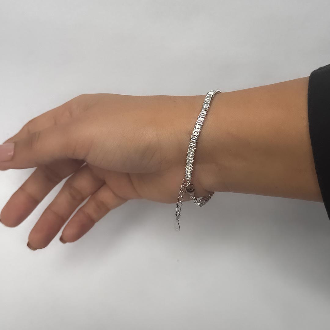 Lustre Line – 925 Silver Tennis Bracelet