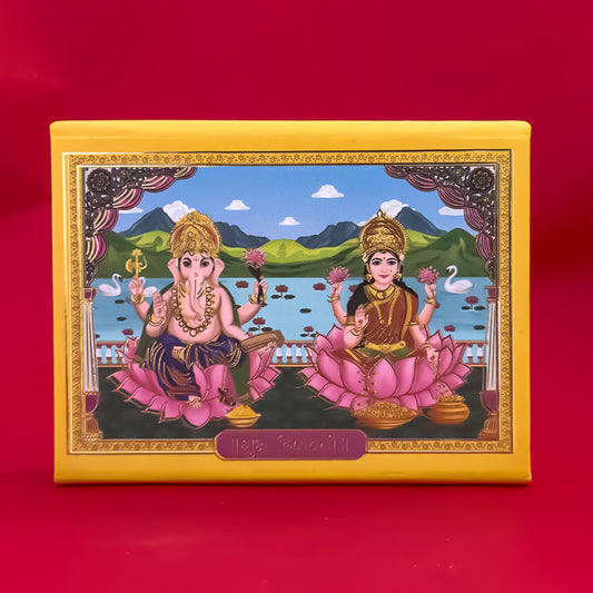 Lakshmi Ganesh Diwali Silver 999 Coin Box (2 Coins x 2g)
