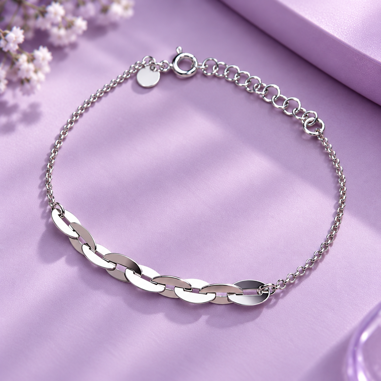 Taravya Women’s Dual Chain Silver Bracelet