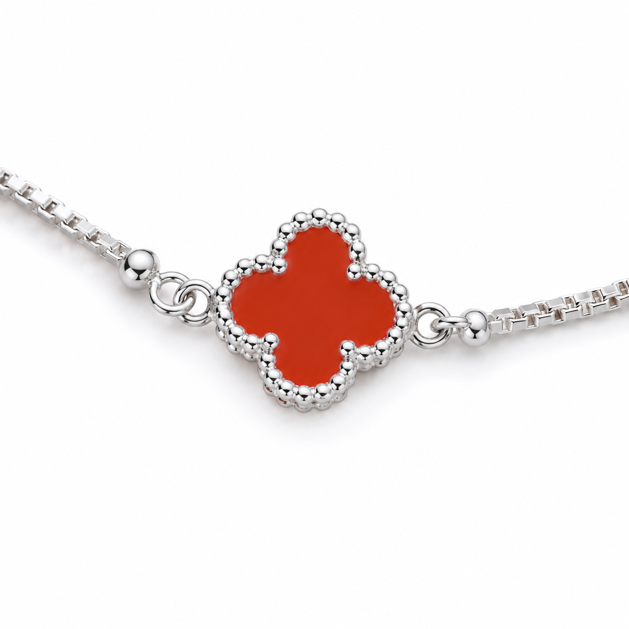Red Clover 925 Silver Bracelet
