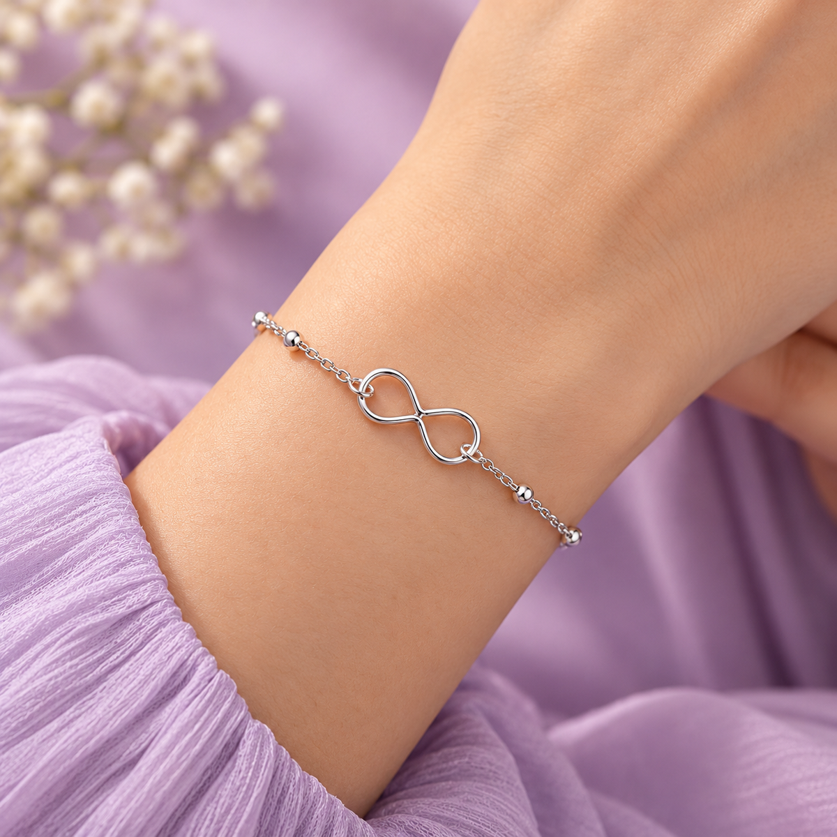 Taravya Infinity Elegance 925 Silver Bracelet