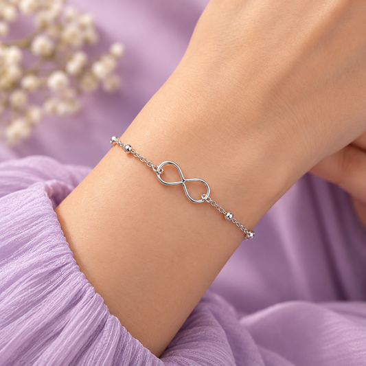 Taravya Infinity Elegance 925 Silver Bracelet