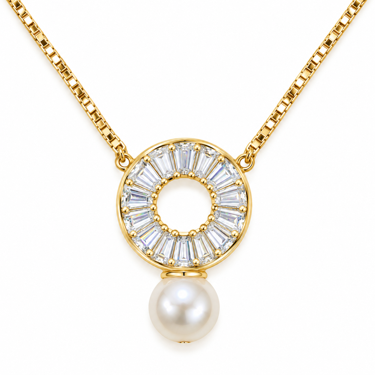 Halo Pearl 925 Silver Necklace