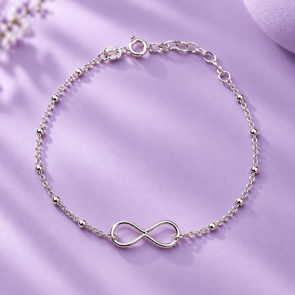 Taravya Infinity Elegance 925 Silver Bracelet