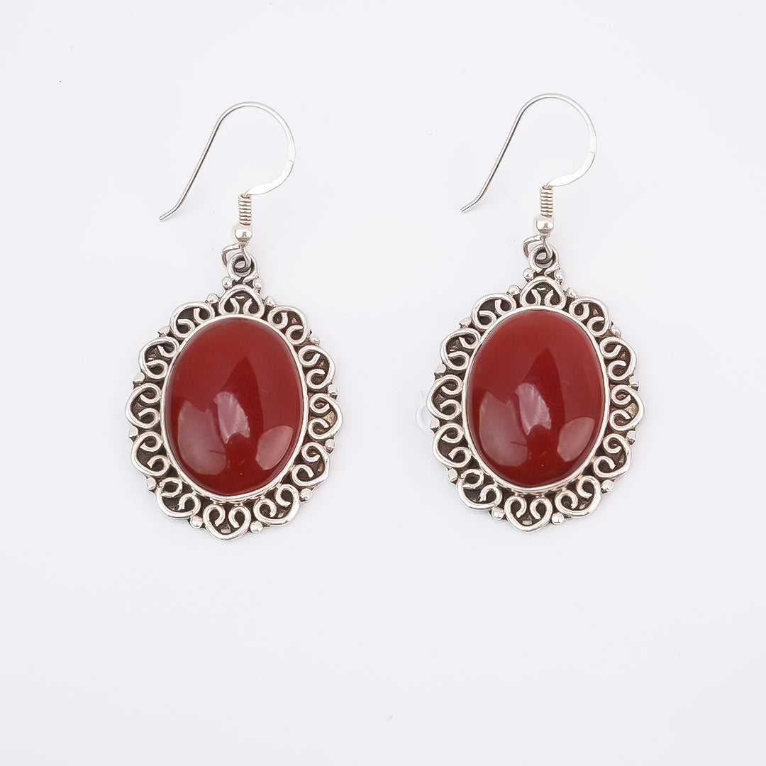 Silver Earthy Oxidized Hanging Earrings