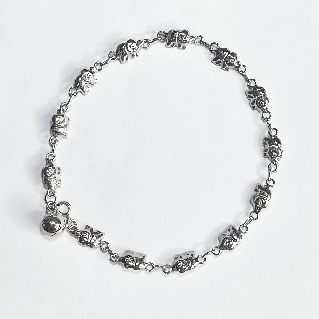 Silver Gajraj Anklets (Single) Pure 925 Silver