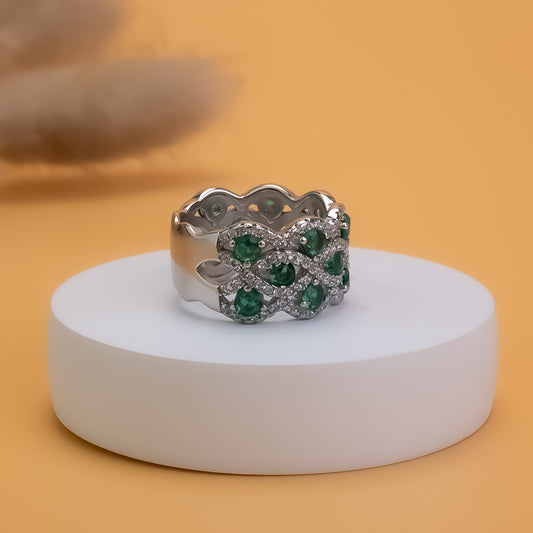 Verdant Elegance Band | 925 Silver | Size 6