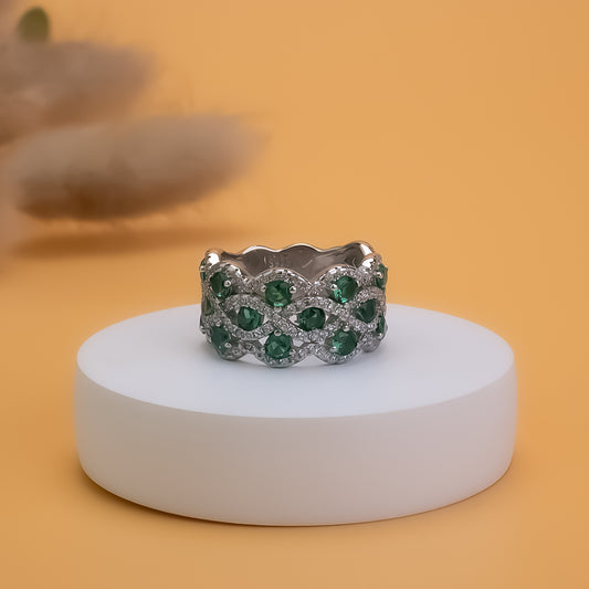 Verdant Elegance Band | 925 Silver | Size 6