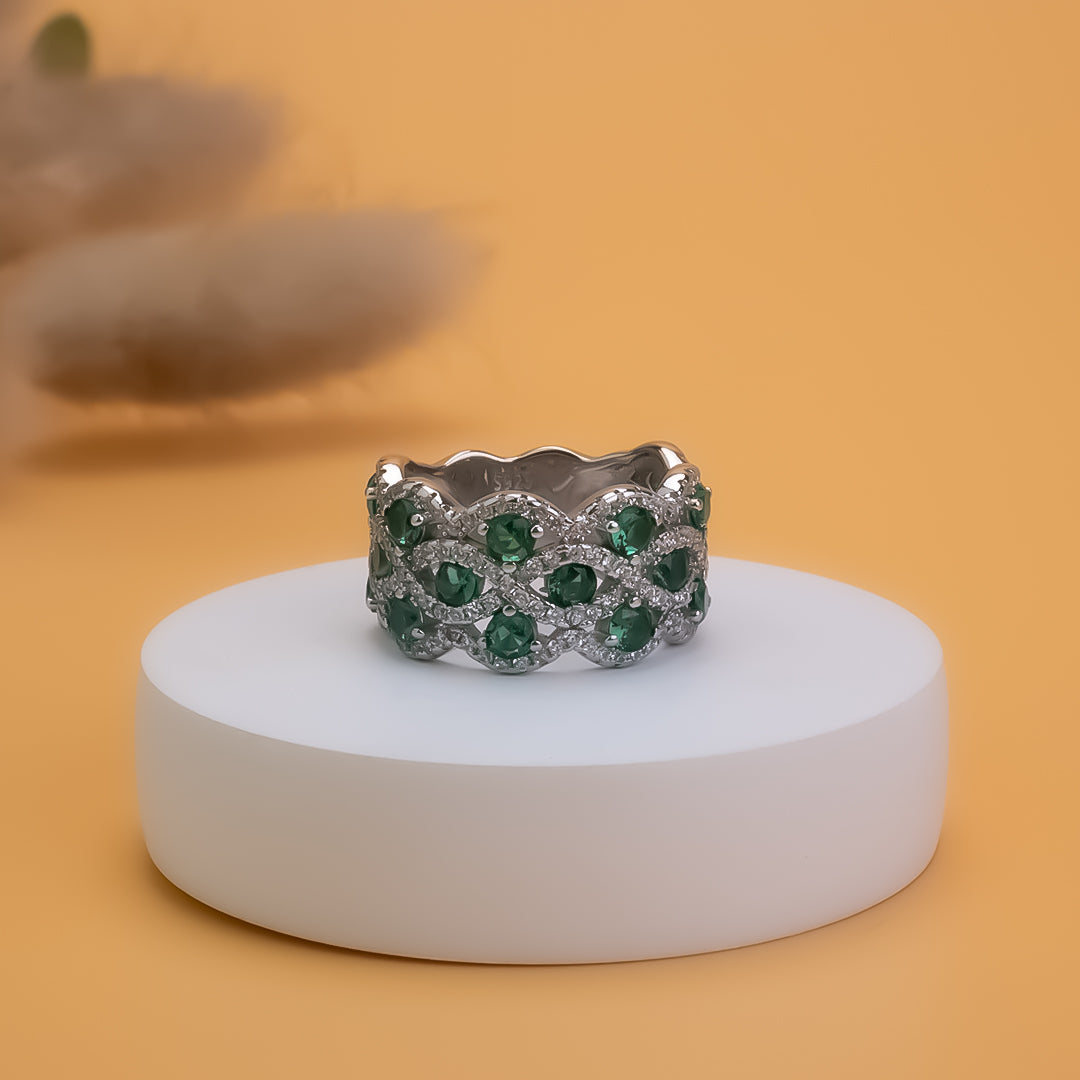 Verdant Elegance Band | 925 Silver | Size 6