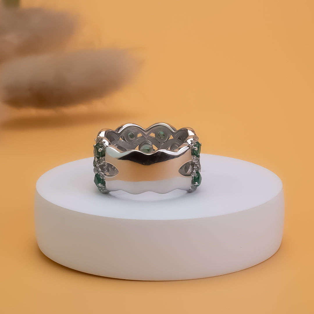 Verdant Elegance Band | 925 Silver | Size 6