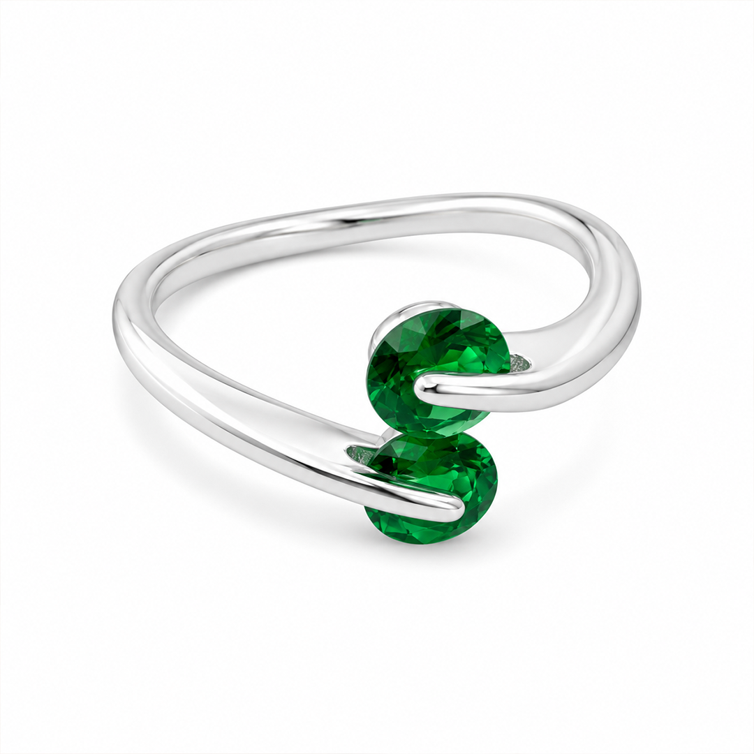 Emerald Duo Adjustable Ring