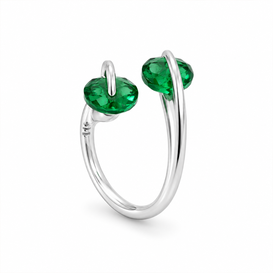 Emerald Duo Adjustable Ring