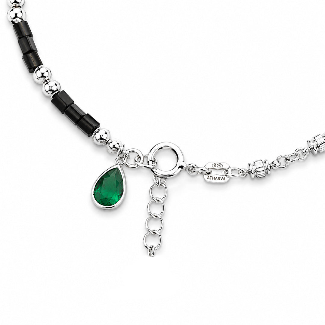 Emerald Grace Half Bead Anklet