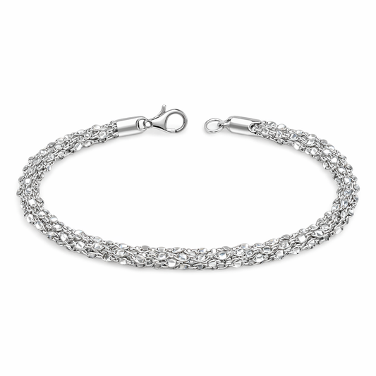Luxe Multi-Strand 925 Silver Bracelet