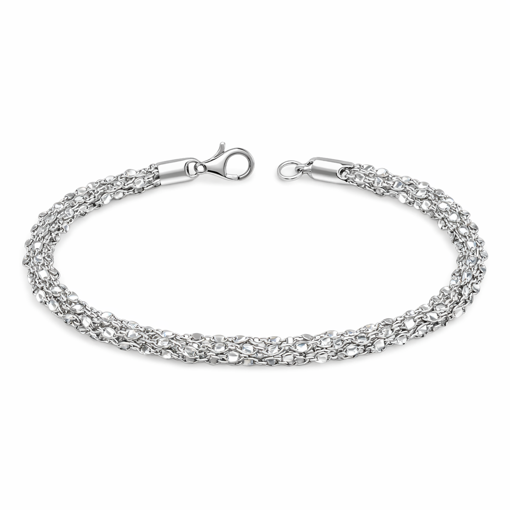 Luxe Multi-Strand 925 Silver Bracelet