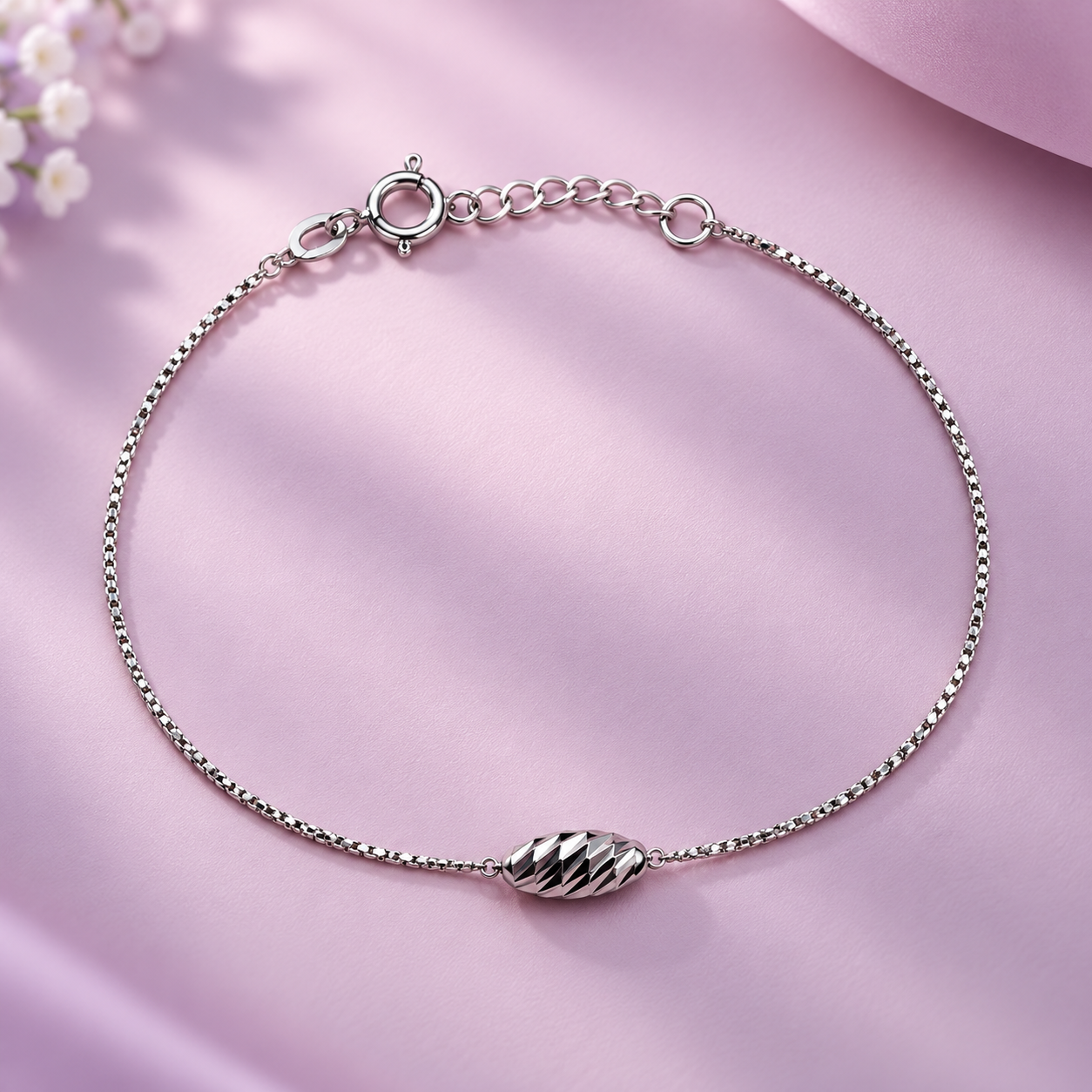 Taravya Sculpted Elegance 925 Silver Bracelet