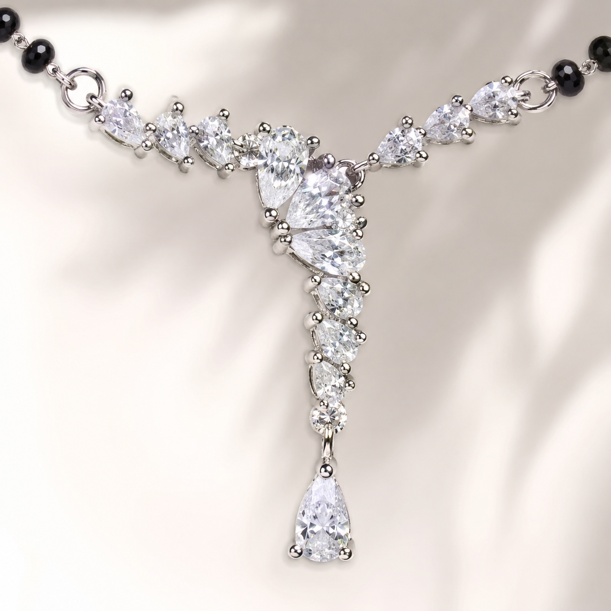 🖤 Black Bead Elegance 925 Sterling Silver Mangasutra