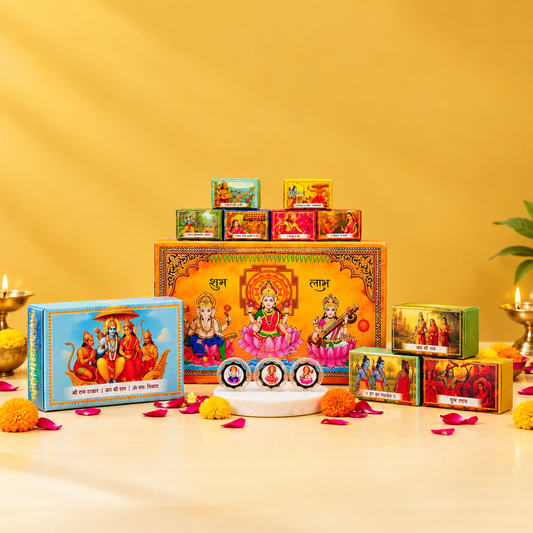 Shubh Diwali Musical Gift Box with Pure Silver Coins And Puja Experience