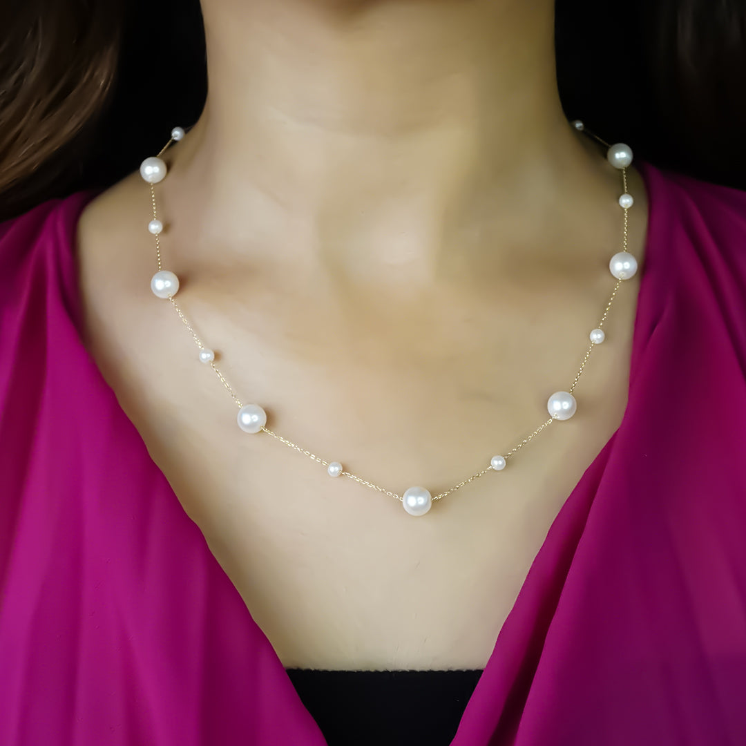 Floating Pear Pure 925 Silver Necklace