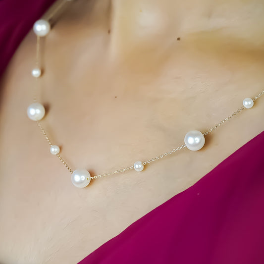 Floating Pear Pure 925 Silver Necklace