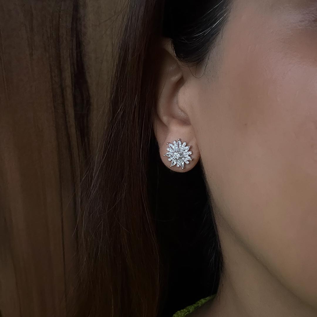 Flora Glow Studs Pure 925 Silver